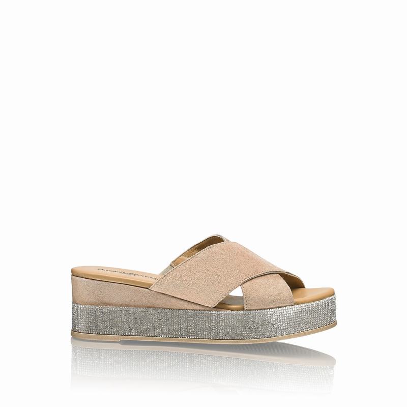 Russell & Bromley Plaza Luxe Platform Mules Womens Brown [LHH4586SX]